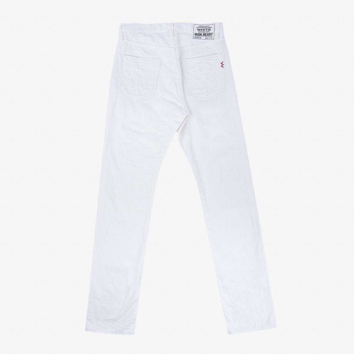 IH-888-WT 13.5oz Denim Medium/High Rise Tapered Cut Jeans - White - 5