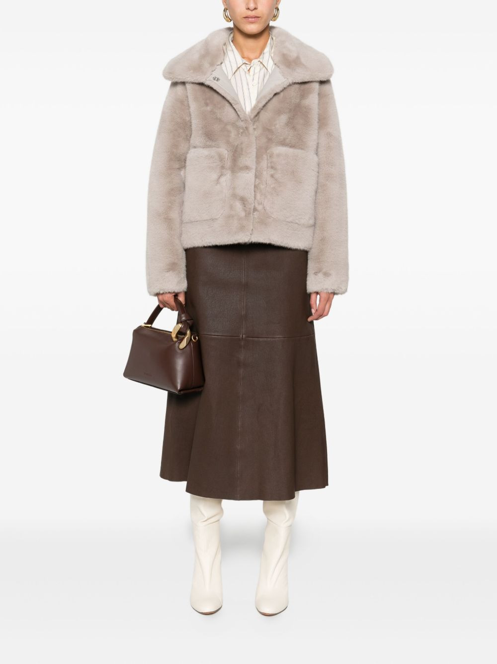 A-line leather skirt - 2