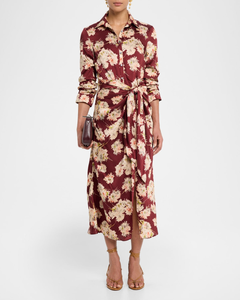 Cinq à Sept Mae Bouquet Jacey Tie-Waist Midi Dress outlook