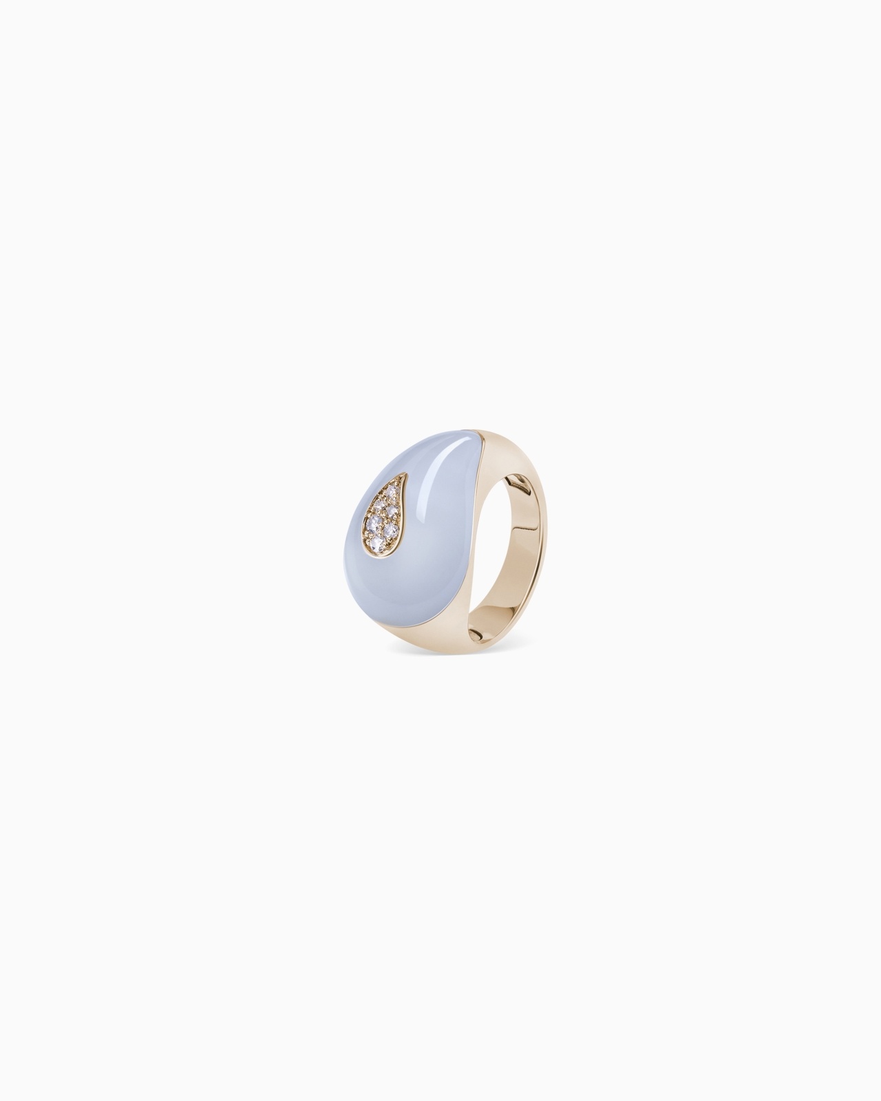 JOSEPHINE RING IN 18K GOLD, CHALCEDONY AND DIAMONDS - 1