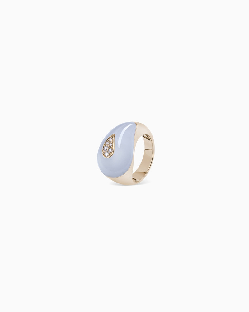JOSEPHINE RING IN 18K GOLD, CHALCEDONY AND DIAMONDS 1