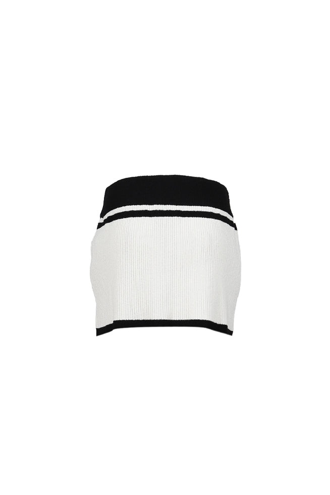 FLUFFY CANNES MINI SKIRT / BLK WHT - 2
