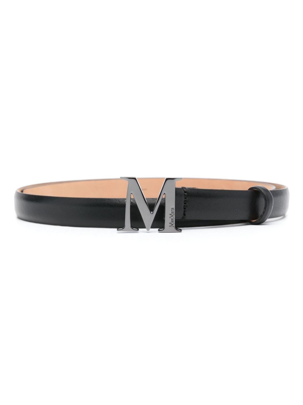 【送料&関税込】Max Mara Logo Engraved Belt Leather and cloth belt | Max Mara