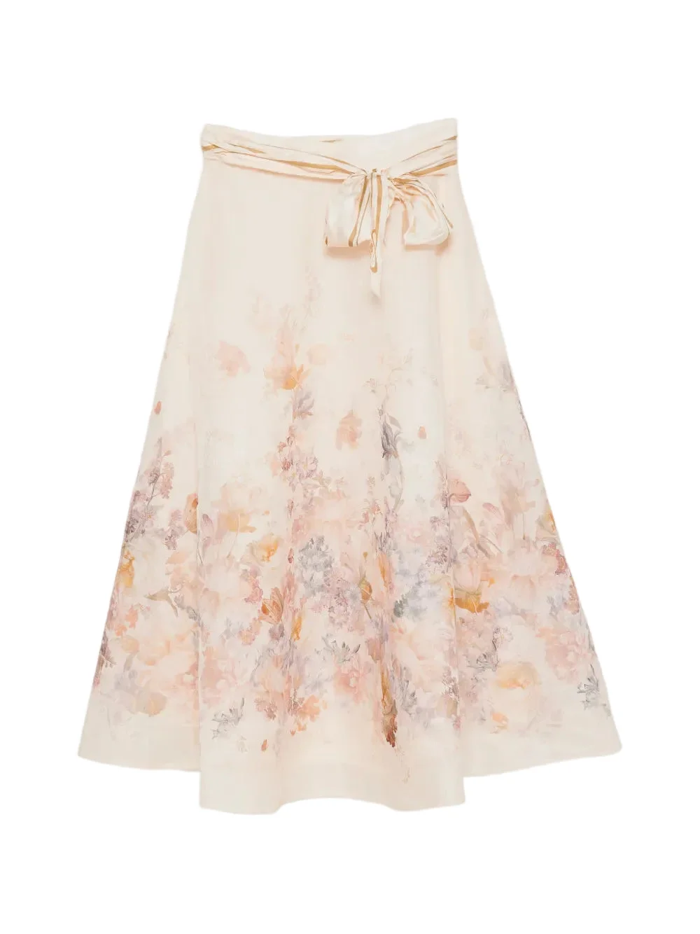 Ascent Circle Midi Skirt in Cream Floral - 1