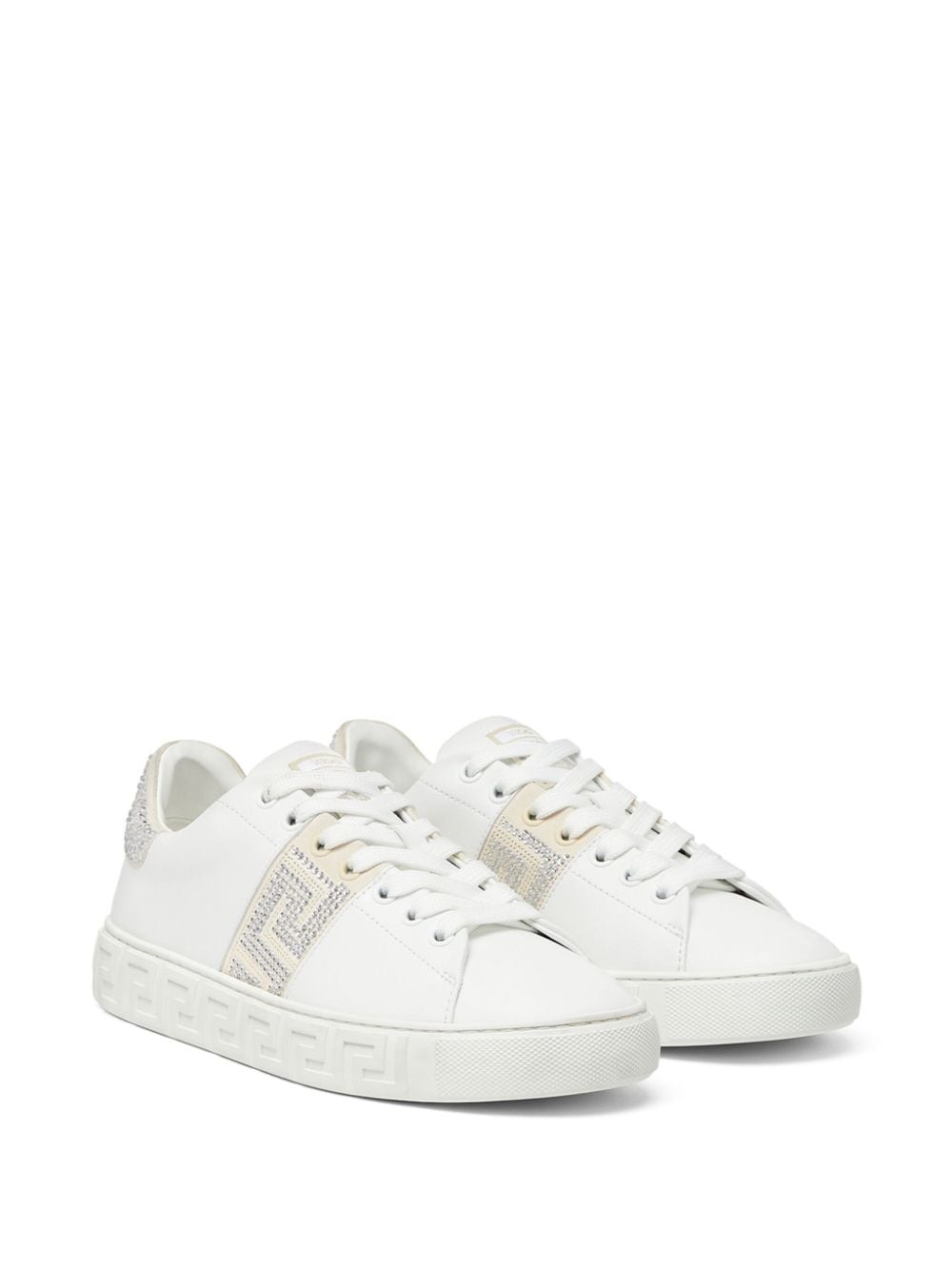 Crystal Greca leather sneakers - 2