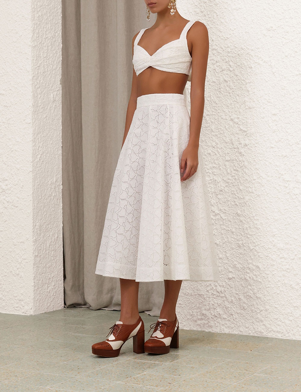 CRUSH EMBROIDERED MIDI SKIRT - 8