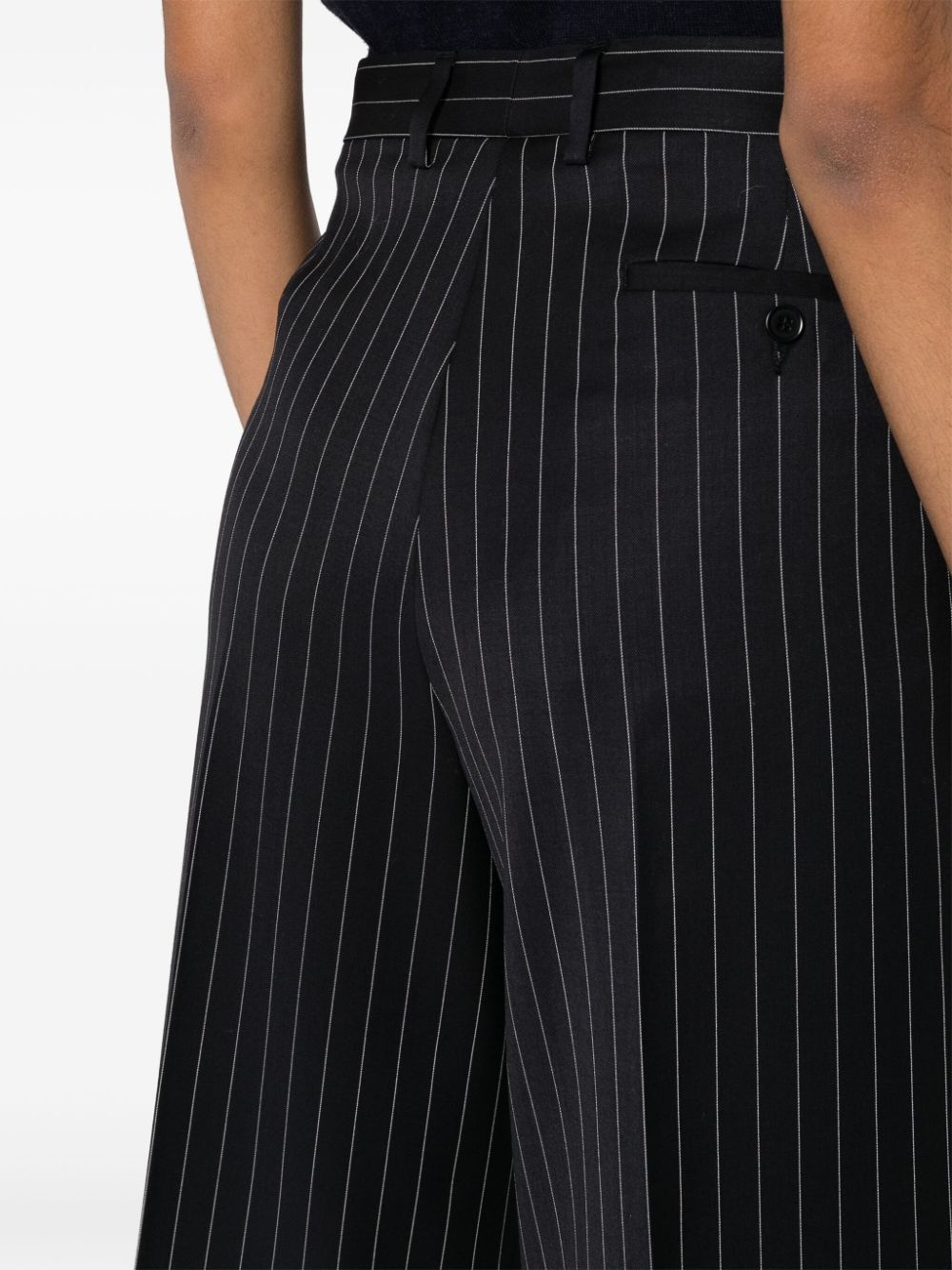 pinstripe tailored shorts - 5