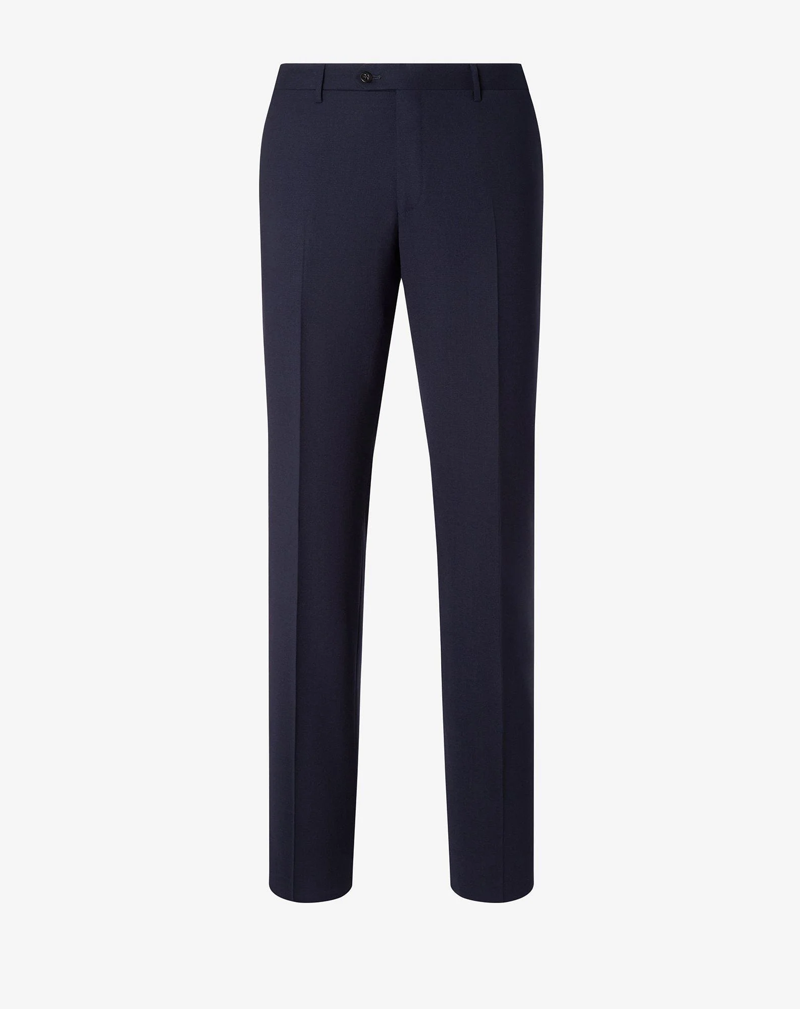 Navy blue stretch wool bengaline trousers - 1