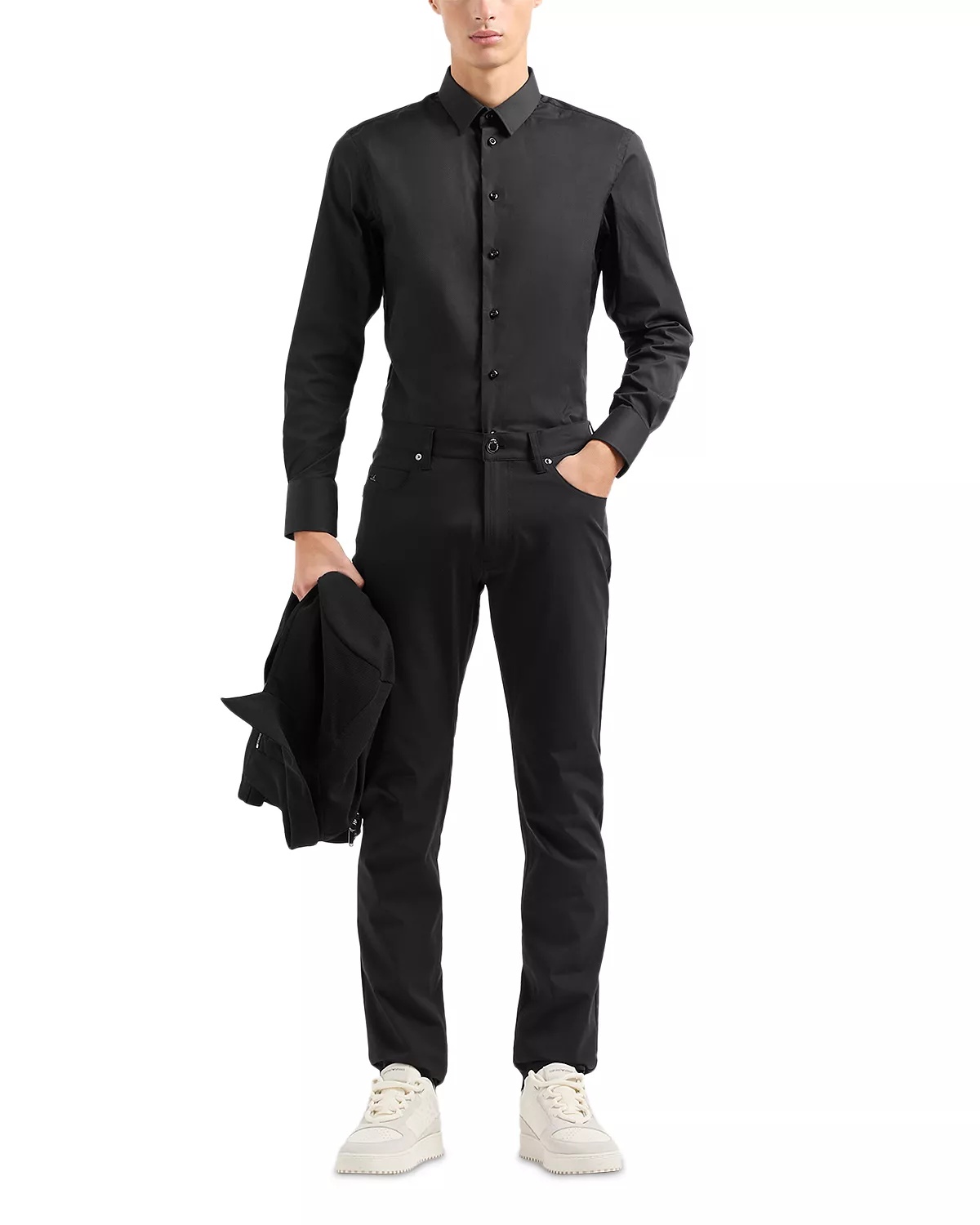 Slim Fit Long Sleeve Stretch Button Front Shirt - 2