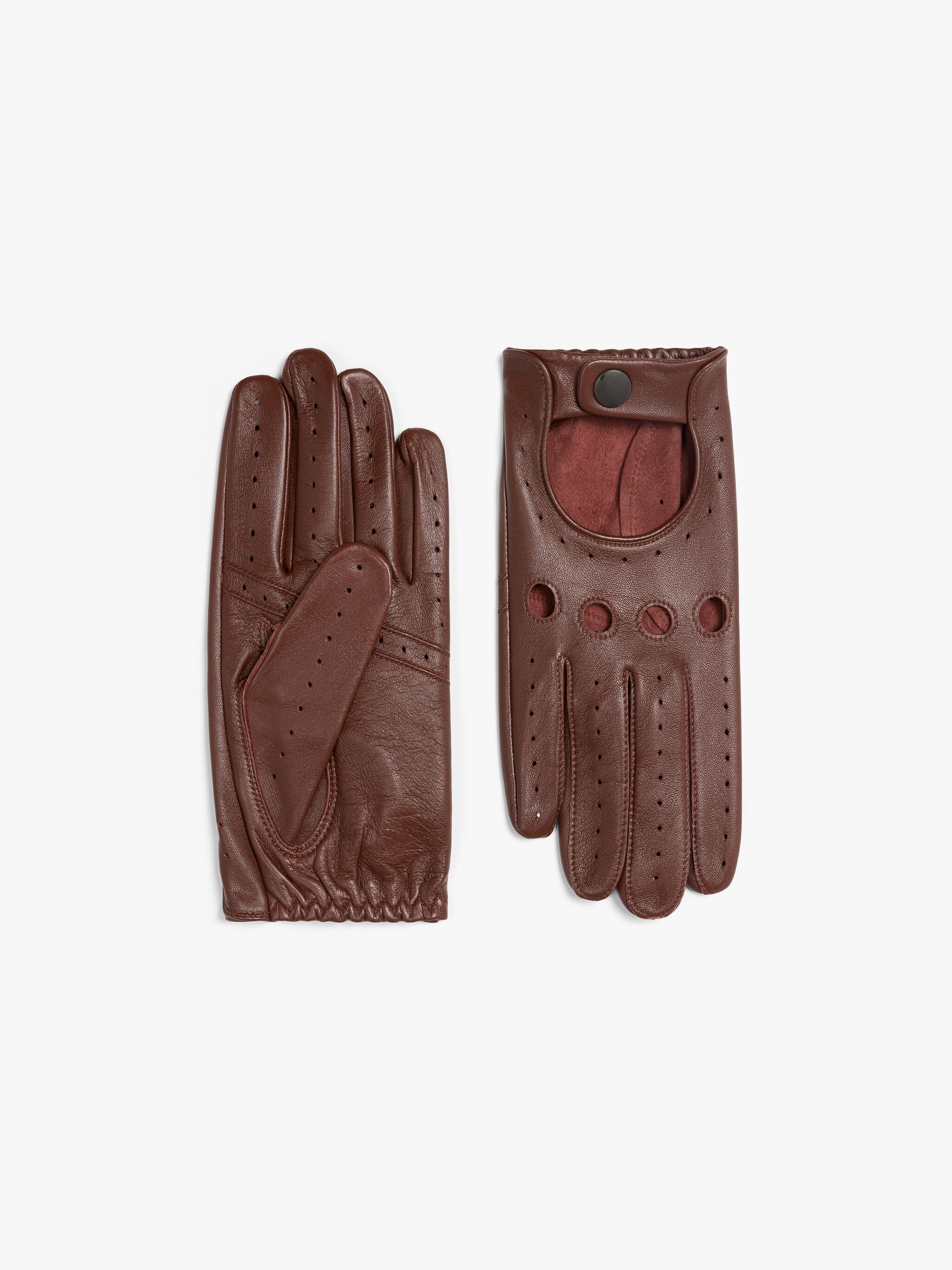 BORDEAUX LEATHER DRIVING GLOVES - 1