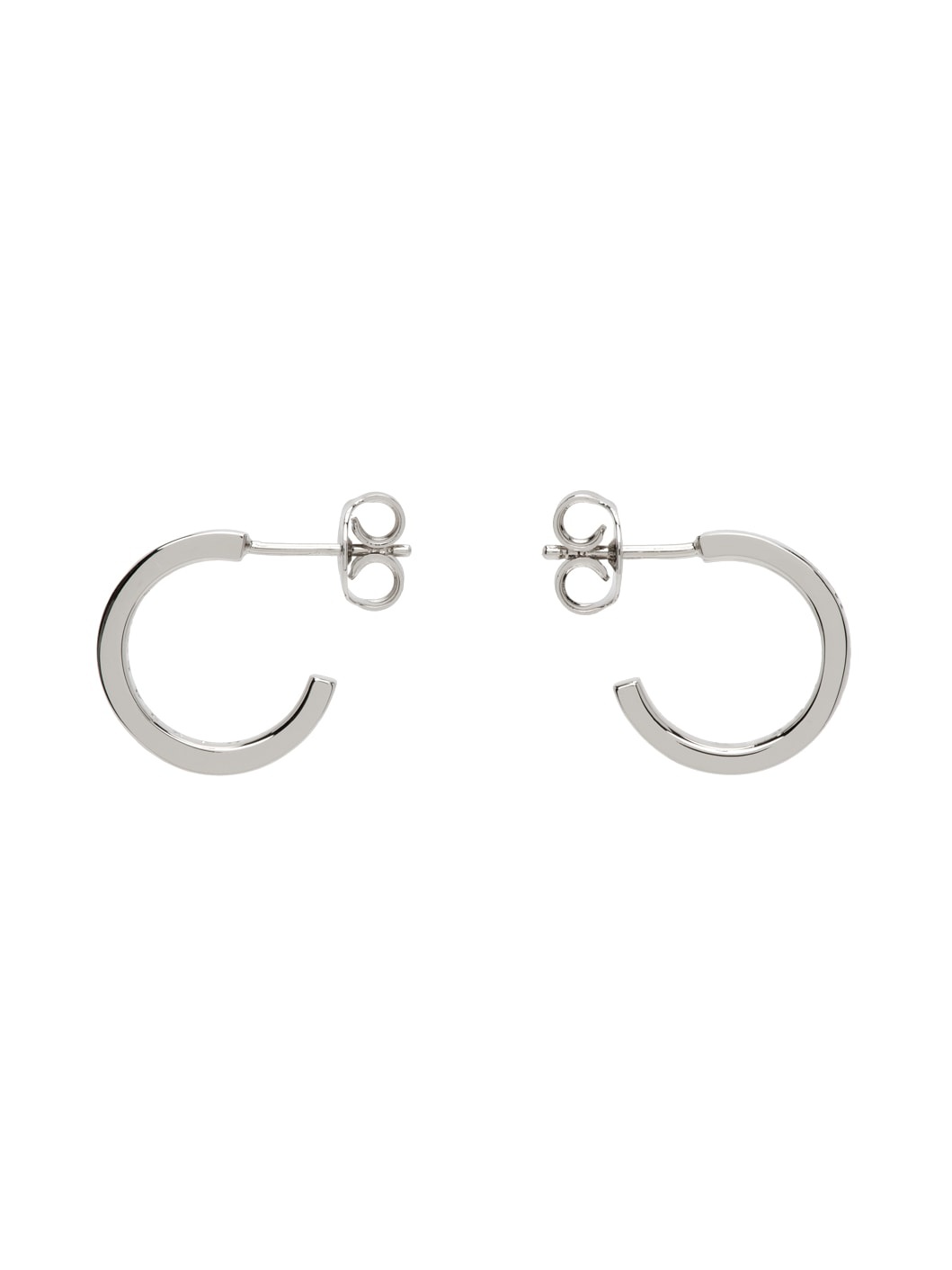 Silver Numerical Hoop Earrings - 1
