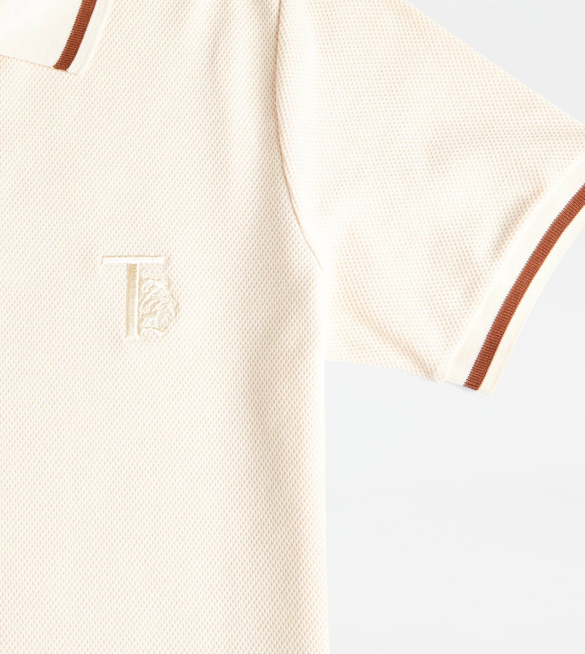 POLO SHIRT IN PIQUET - OFF WHITE - 7