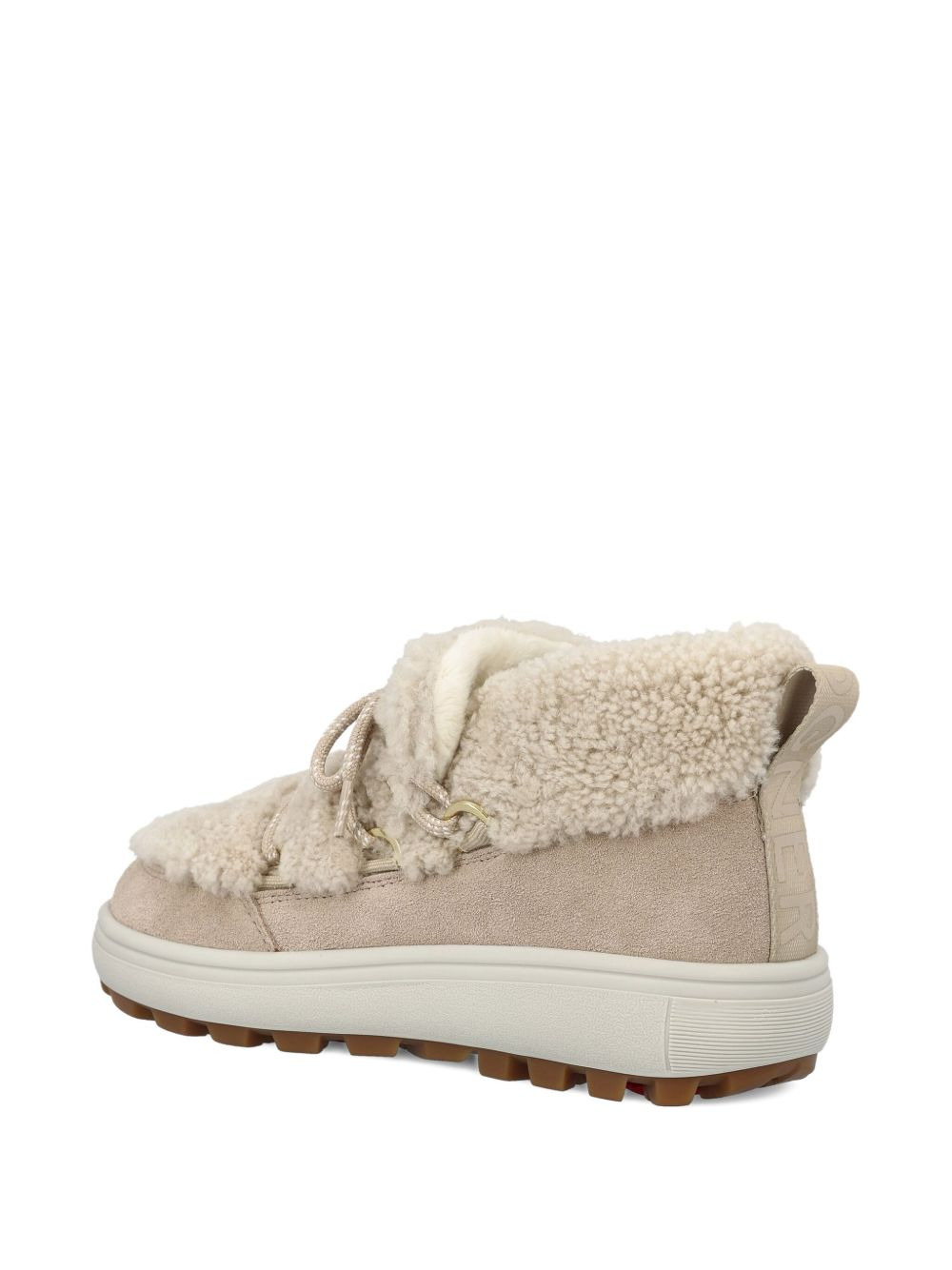 shearling lace-up boots - 4