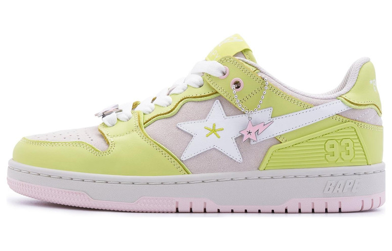 A BATHING APE® (WMNS) A BATHING APE Sk8 Sta Leather Low 'Yellow Pink' BPYSNSN0098XJ outlook