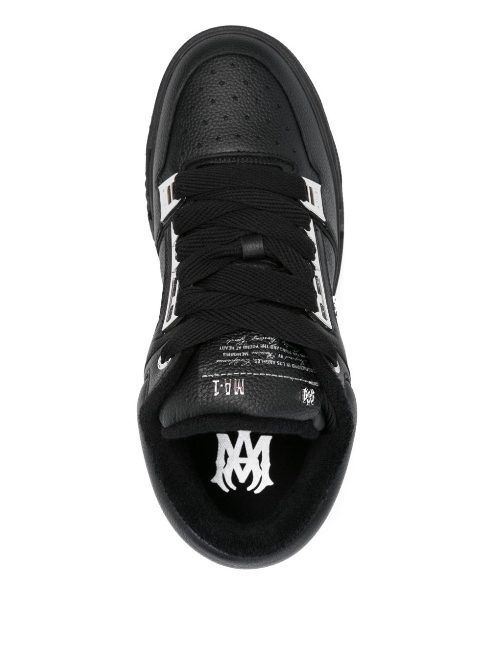 logo-embellished leather sneakers - 4