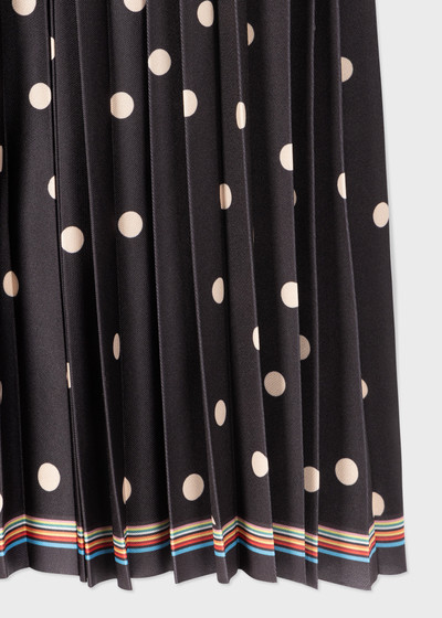 Paul Smith Women's Black Polka Dot Pleated Midi Skirt outlook