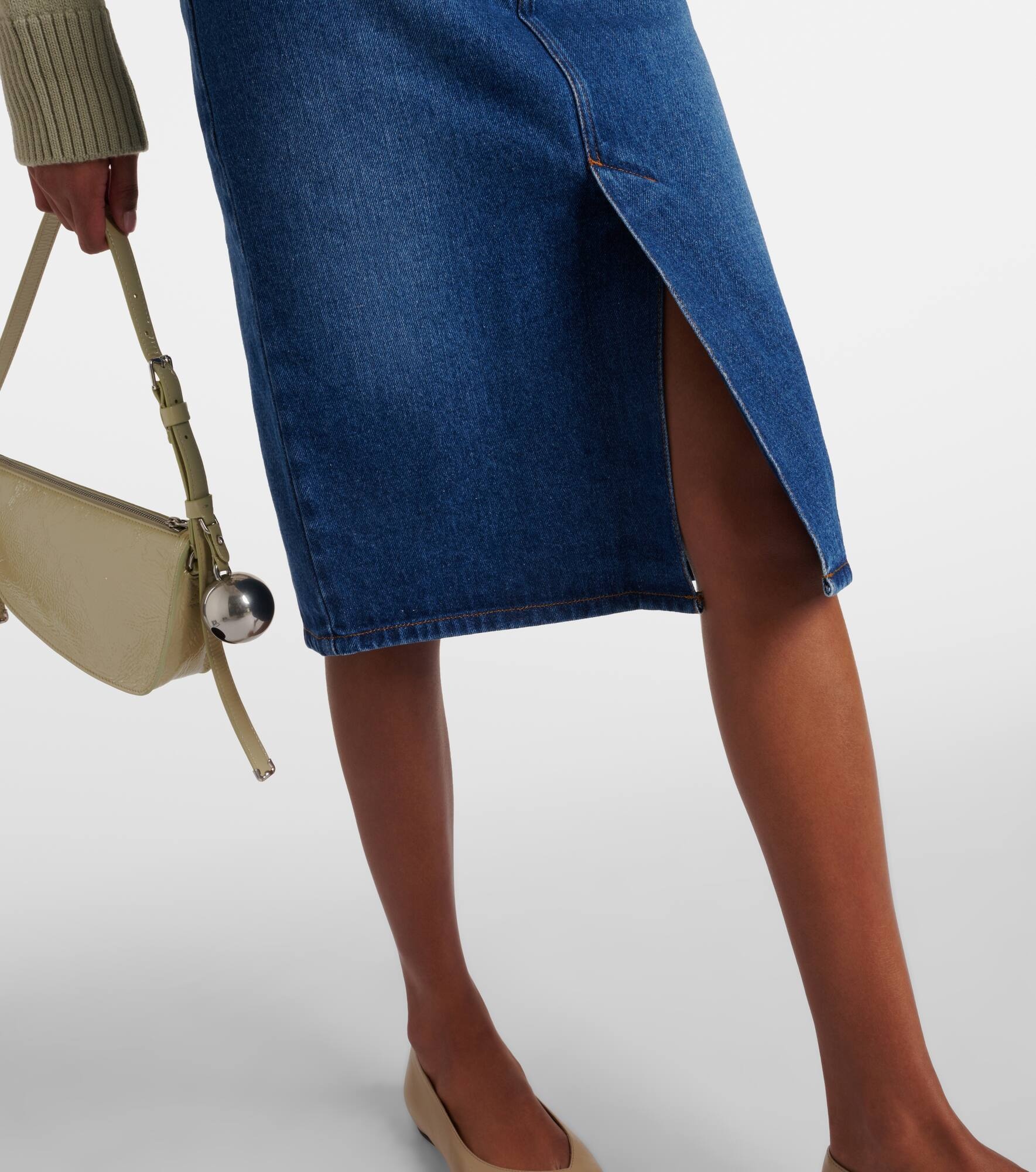Denim pencil skirt - 5