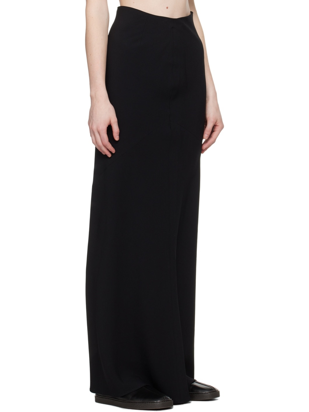 Black Bias-Cut Maxi Skirt - 2