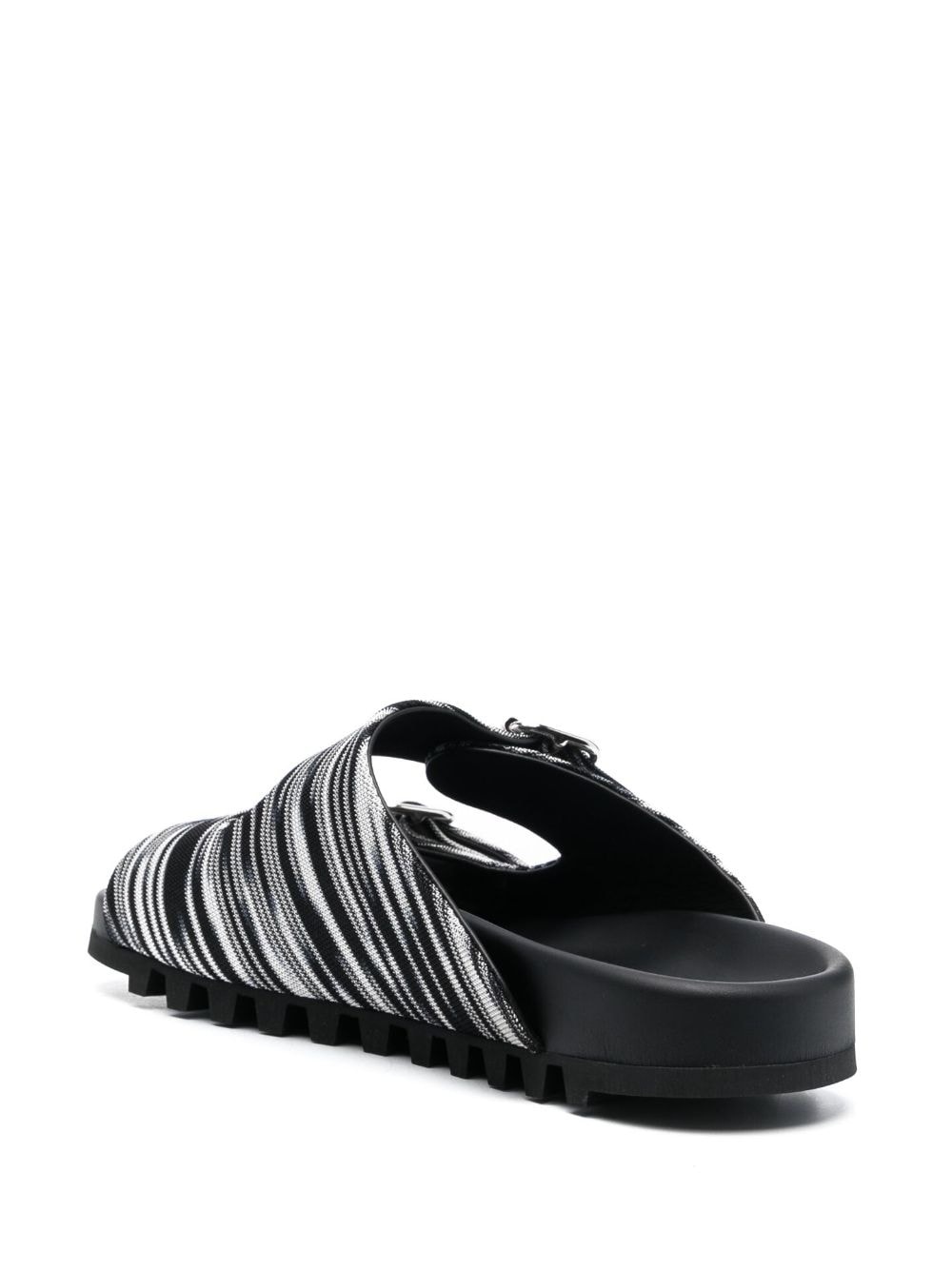 double-buckle knitted slides - 3