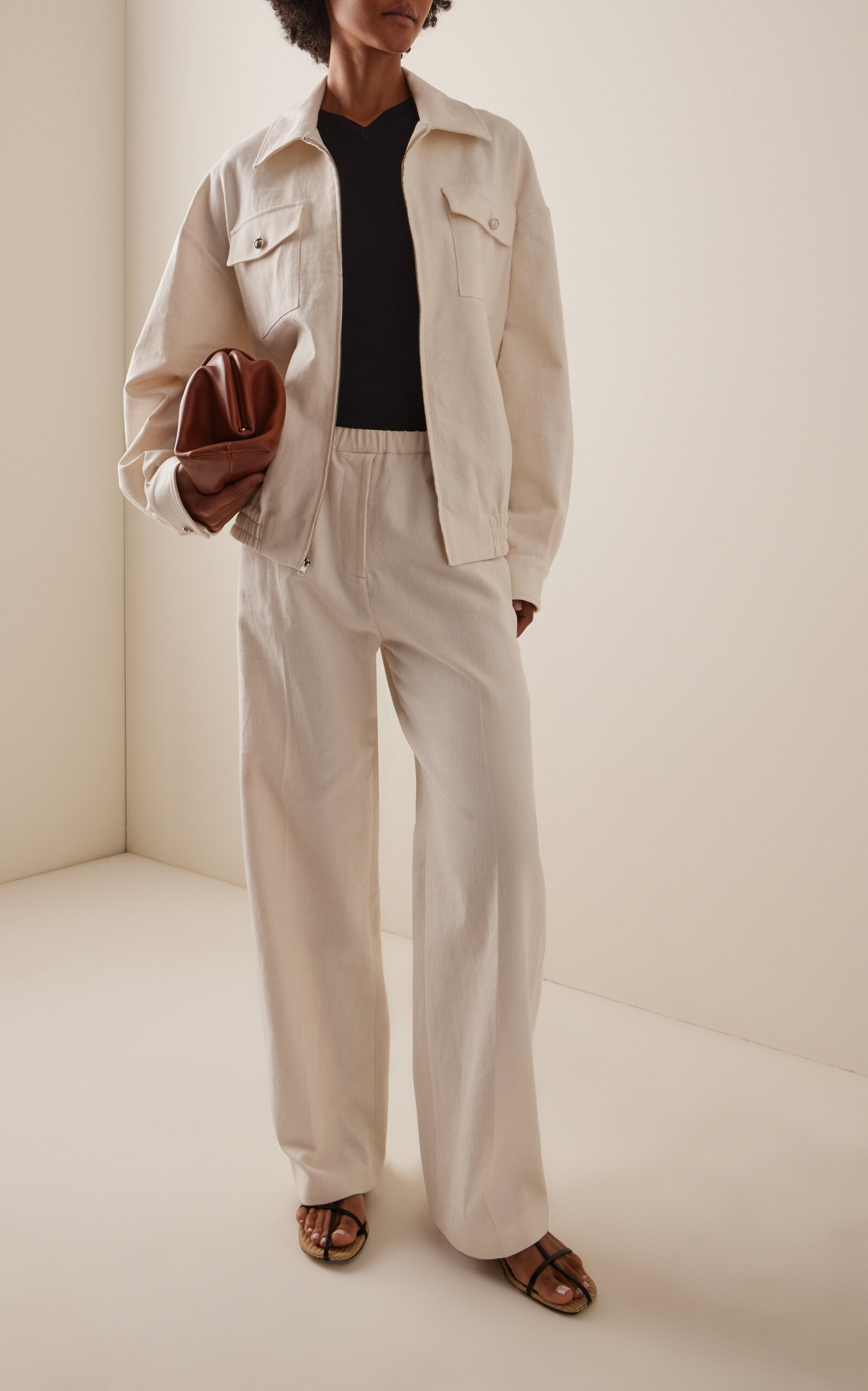 Cotton-Linen Pants ivory - 2