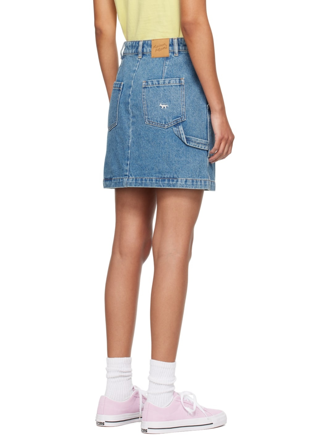 Indigo Washed Denim Miniskirt - 3