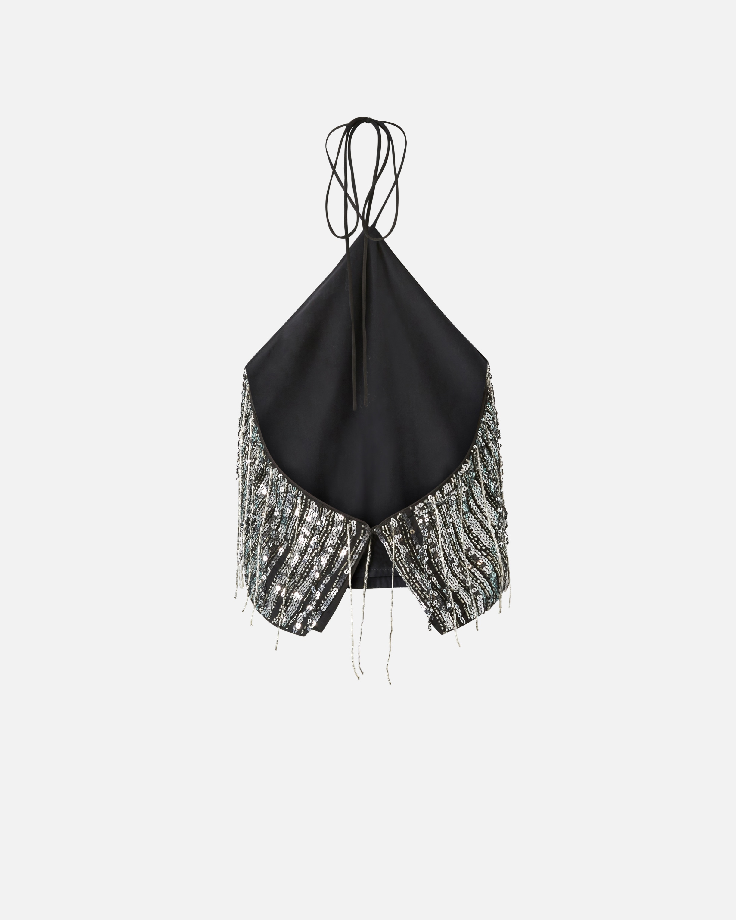 SEQUINNED OPEN-BACK CROP TOP - 6
