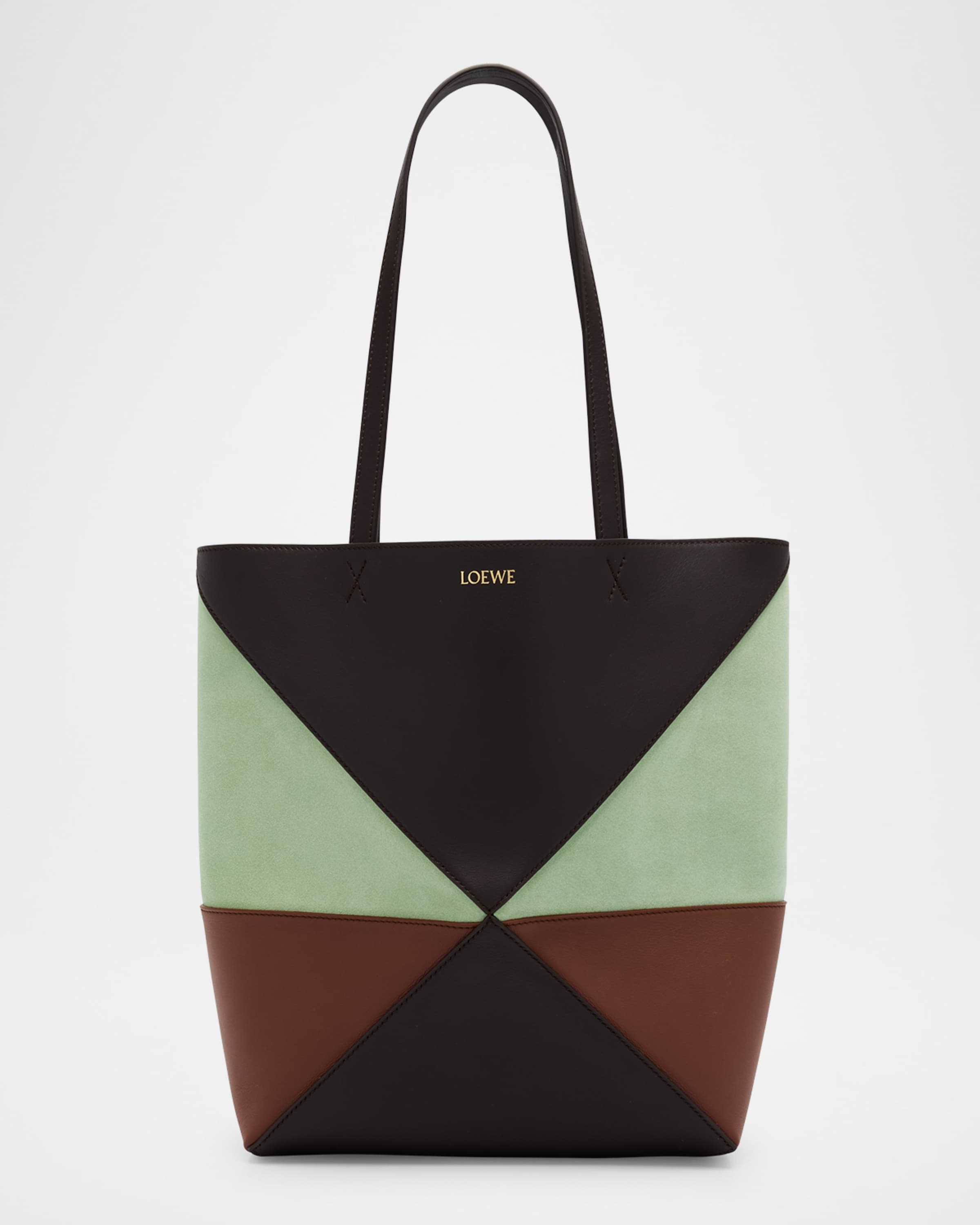 Puzzle Medium Fold Tote Bag in Colorblock Leather - 1