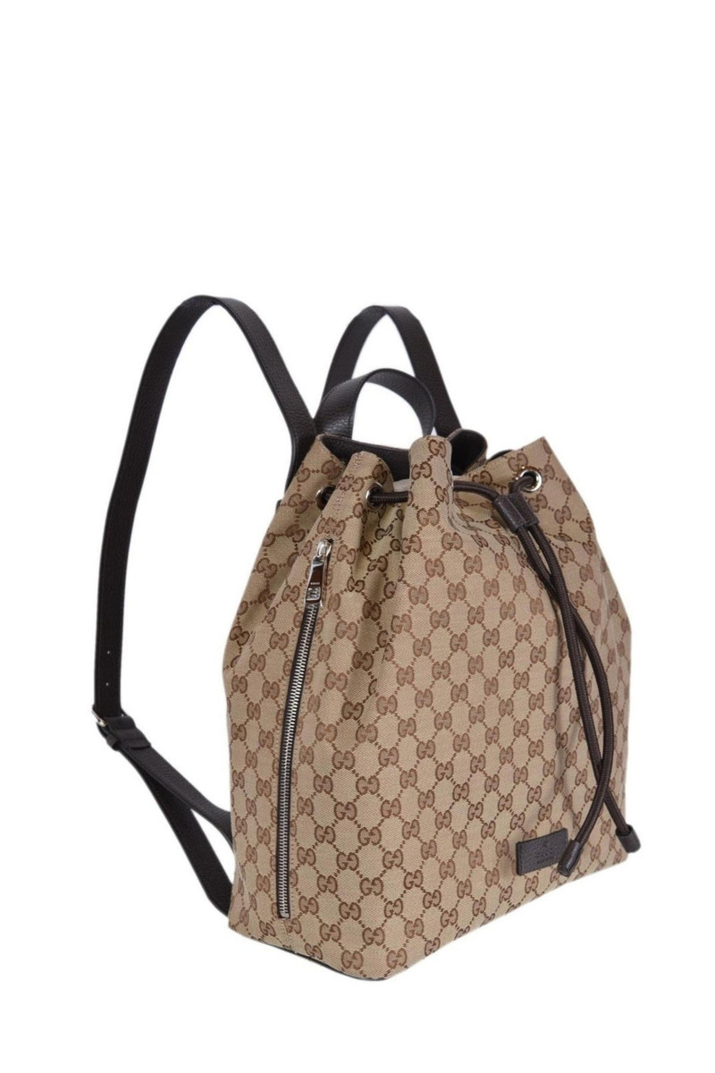 GG supreme backpack in brown canvas 1