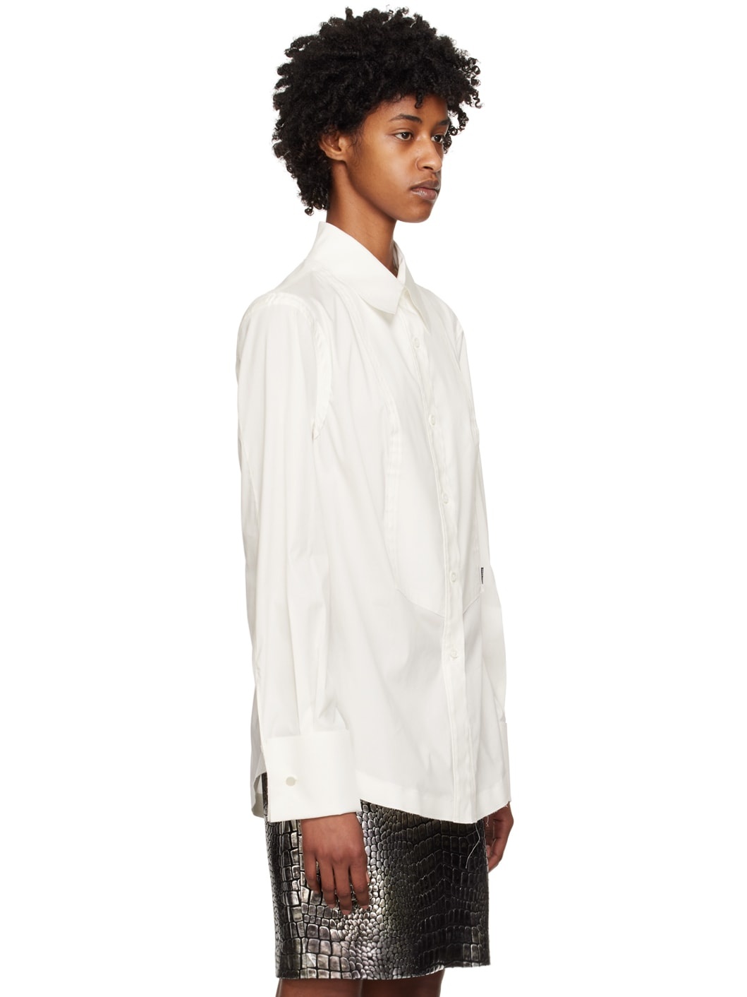 White Raw Edge Shirt - 2