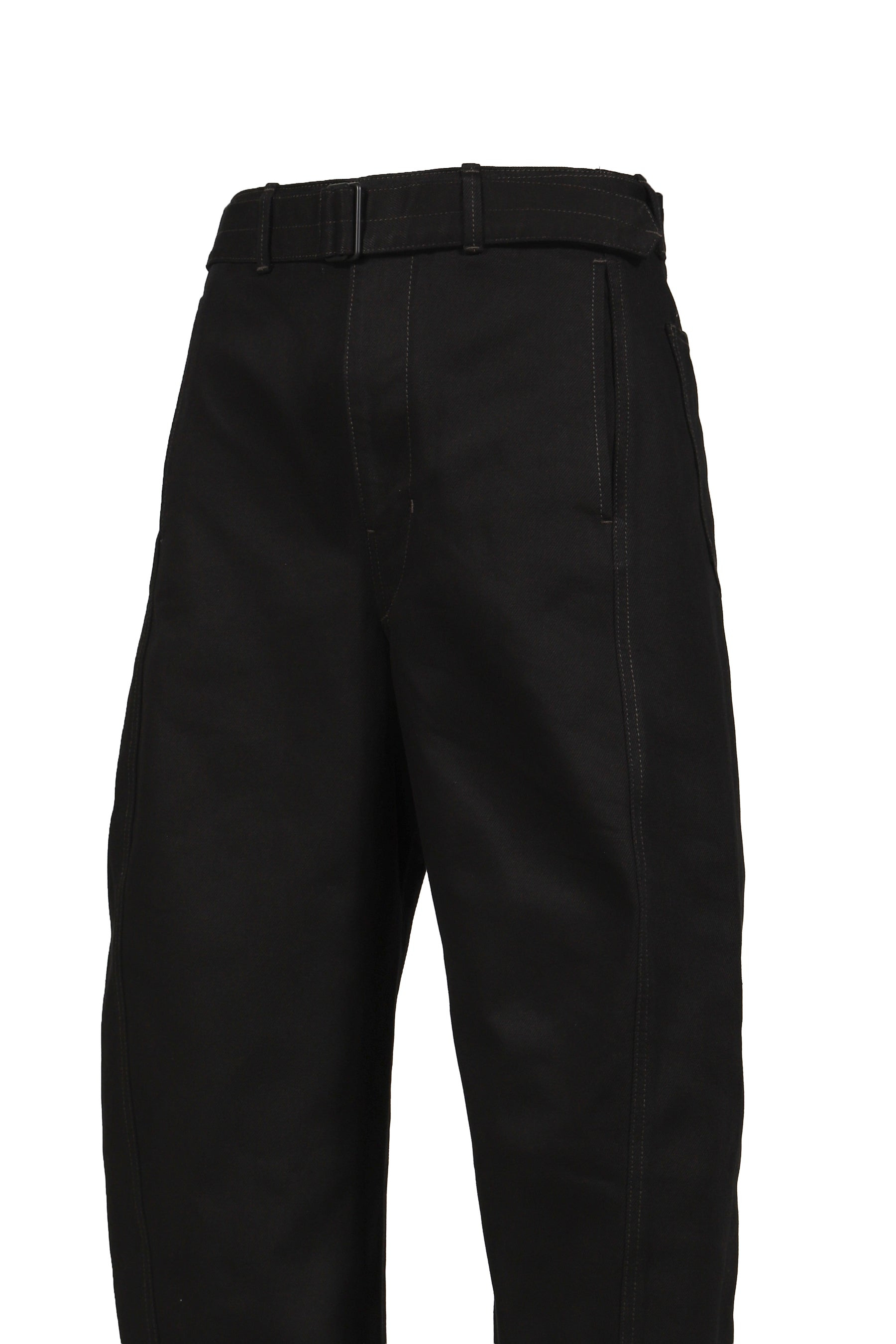 TWISTED BELTED PANTS / BLACK - 4