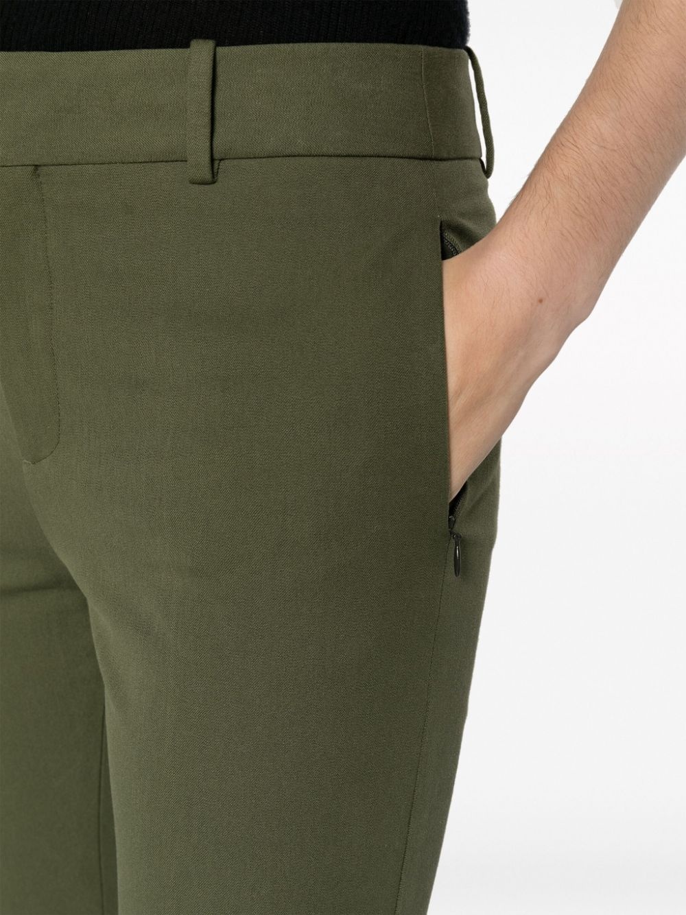 cropped stretch-cotton trousers - 5