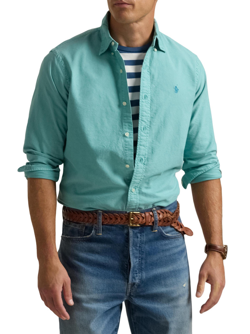 Men's Classic-Fit Garment-Dyed Oxford Shirt - Deep Seafoam 3