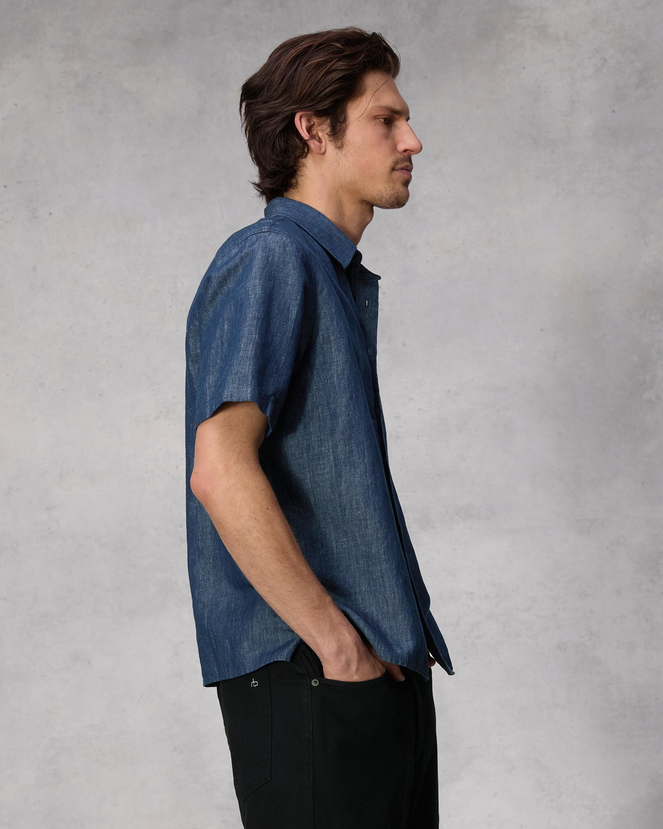 Dalton Linen Denim Shirt
Relaxed Fit Button Down - 4