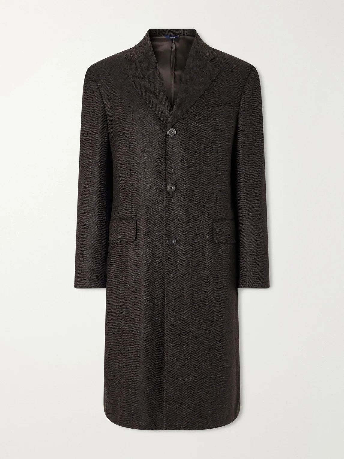 Herringbone Wool Coat - 1