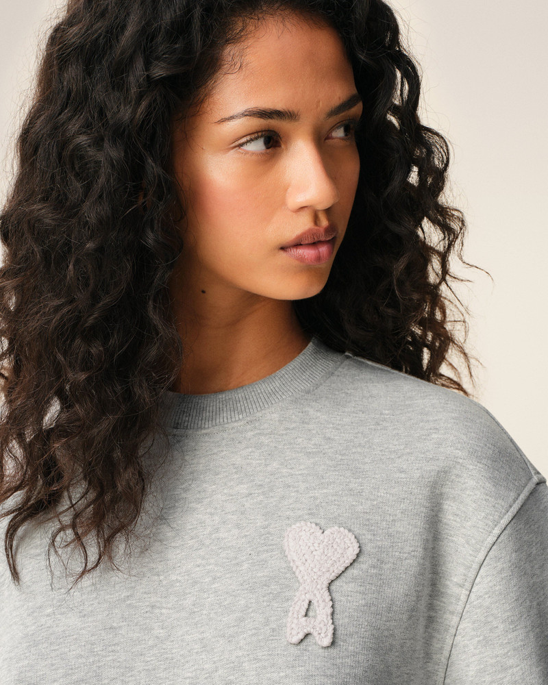 GREY COTTON KNITTED AMI DE COEUR SWEATSHIRT 4