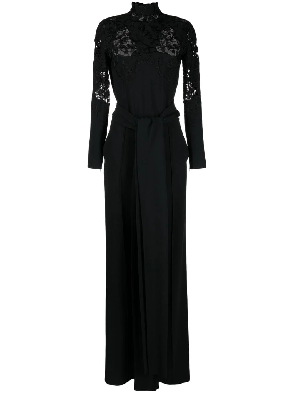 guipure-lace high-neck jumpsuit - 1