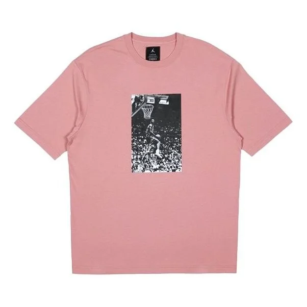 Air Jordan x Union LA Dunk Printing Sports Round Neck T-Shirt 'Pink' CZ1457-695 - 1