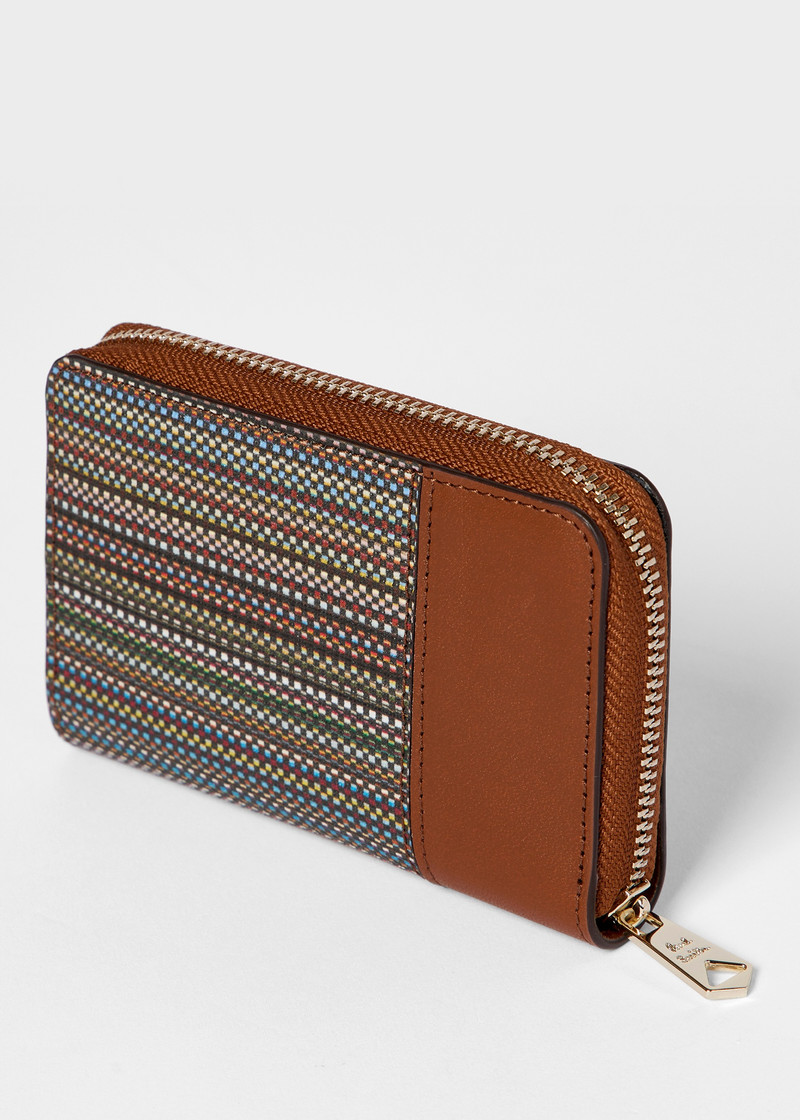 Paul Smith Women's 'Signature Stripe' Coated Canvas Small Zip Around Purse outlook