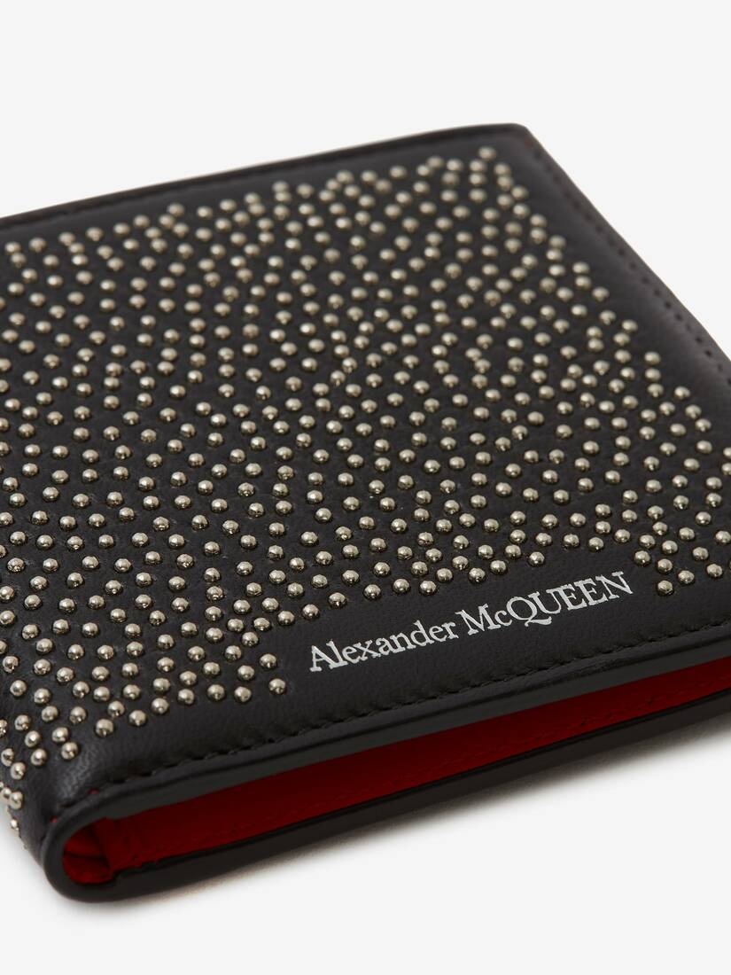 Studded Billfold Wallet in Black - 5