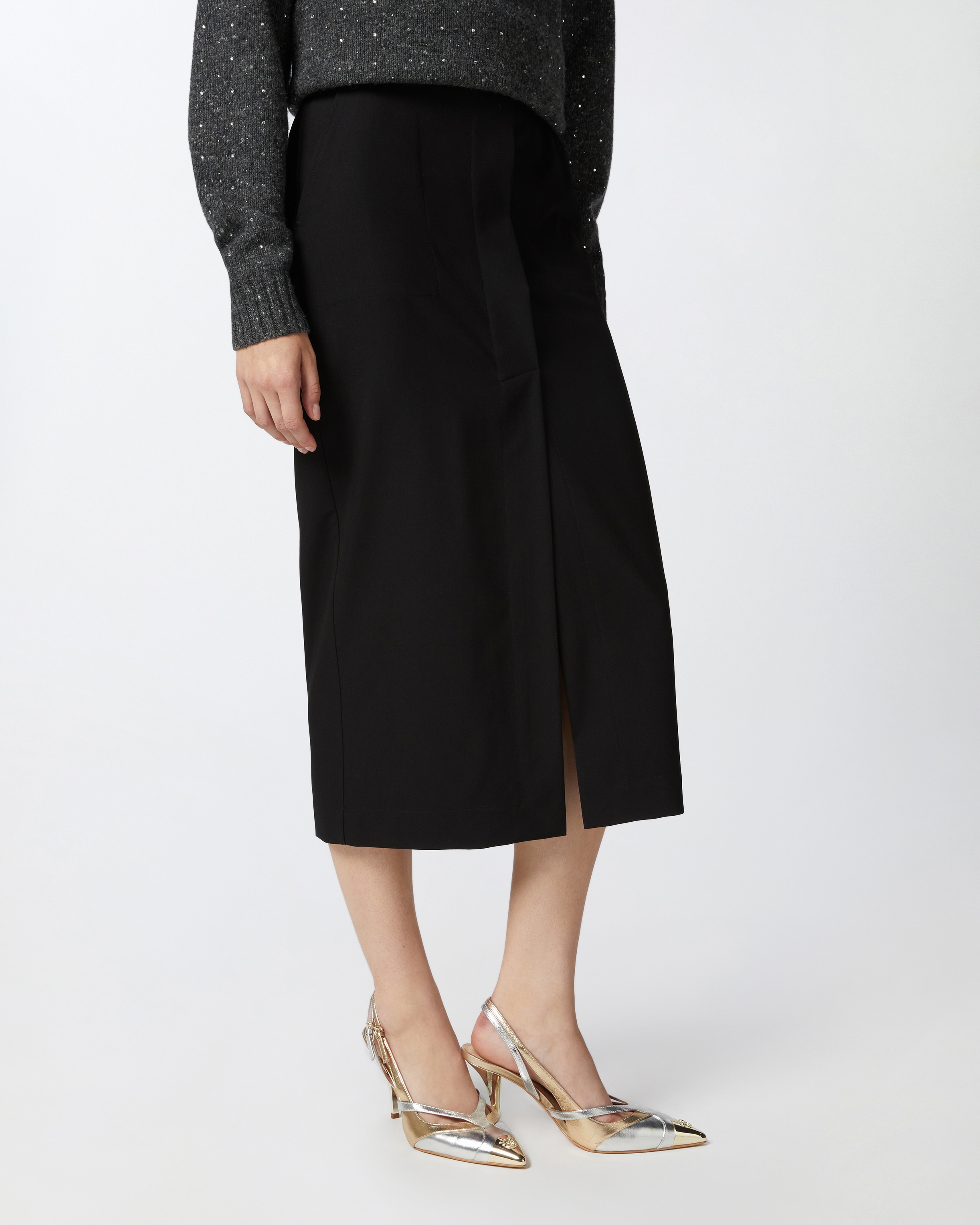 LONG UTILITY SKIRT IN FLUID FABRIC - 3