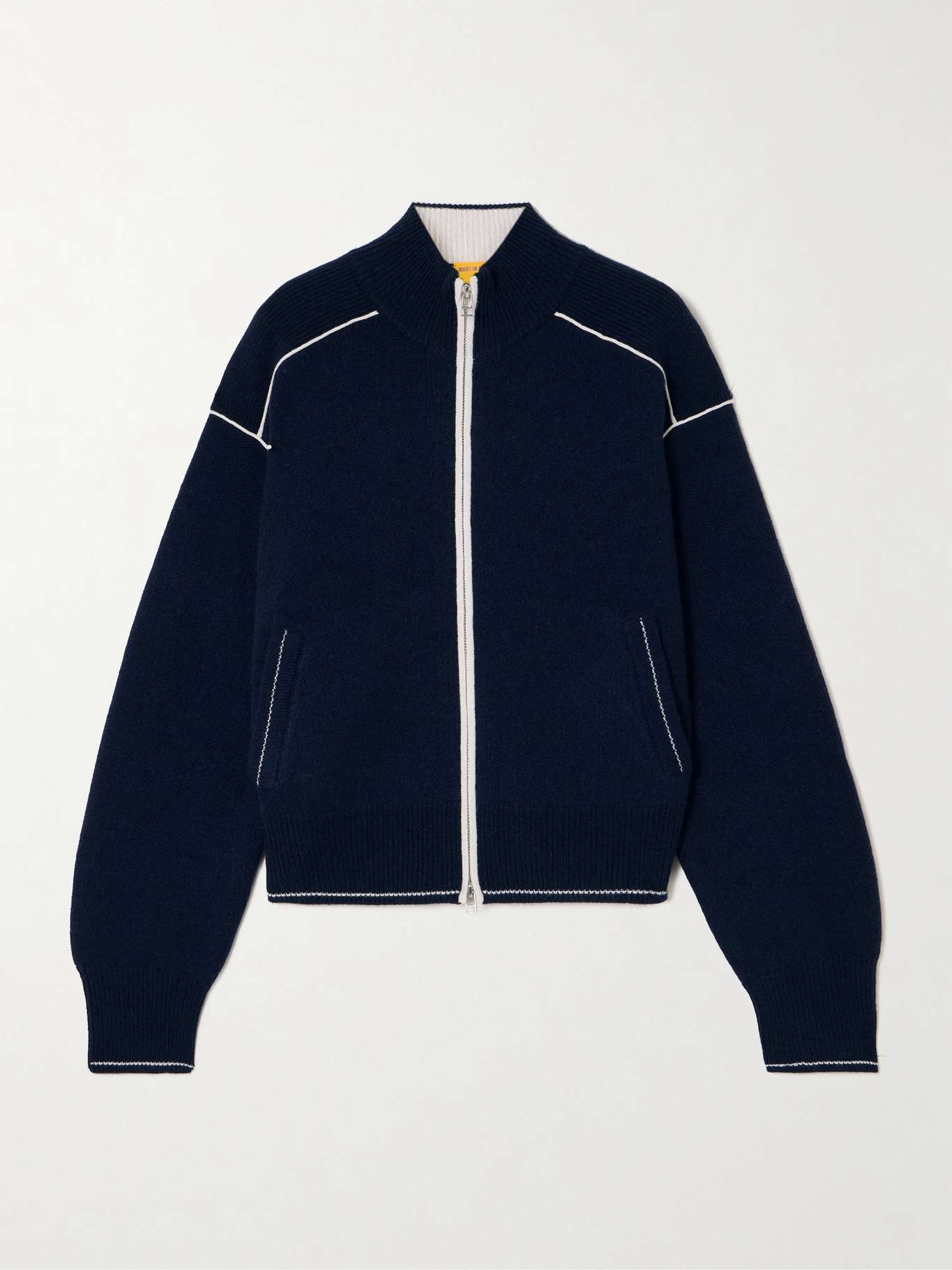 Cashmere zip-up cardigan Navy - 1