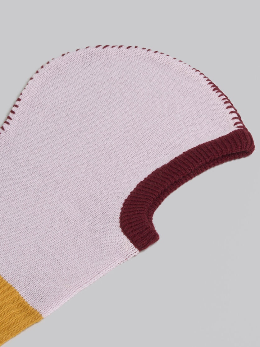 PINK COLOUR-BLOCK CASHMERE BALACLAVA - 4