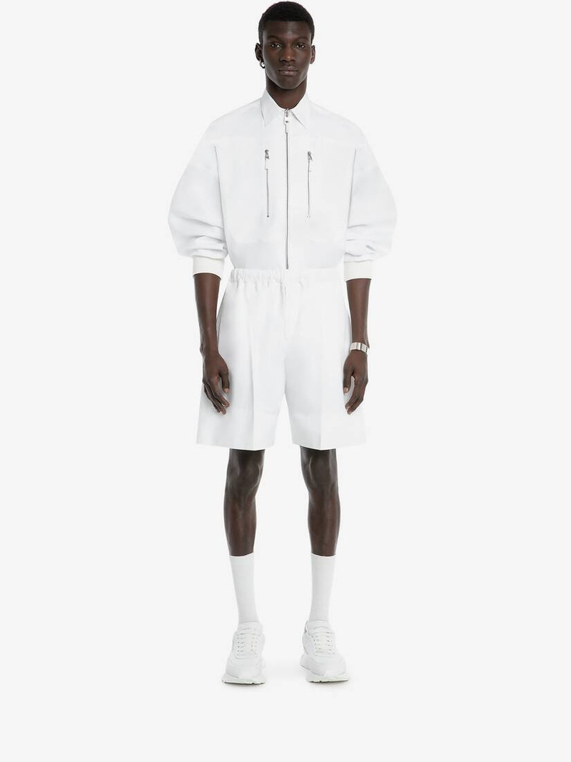 Alexander McQueen Wide Leg Shorts in White outlook