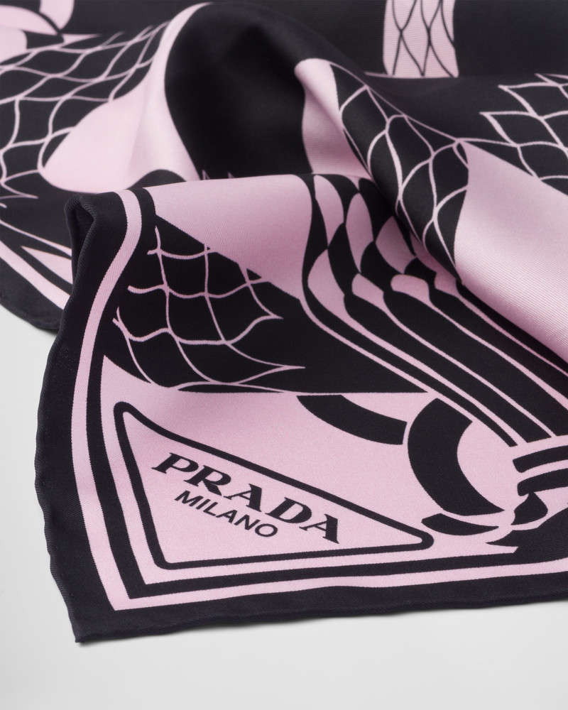 Prada Printed silk twill scarf outlook