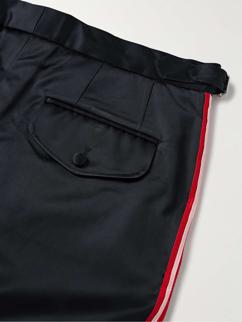 Major League Straight-Leg Striped Satin Trousers 5