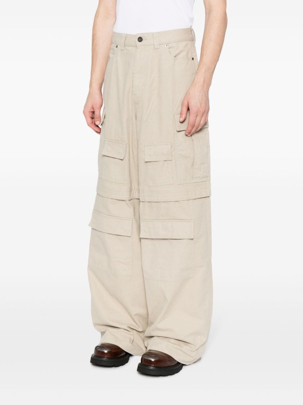 wide-leg cargo trousers - 3