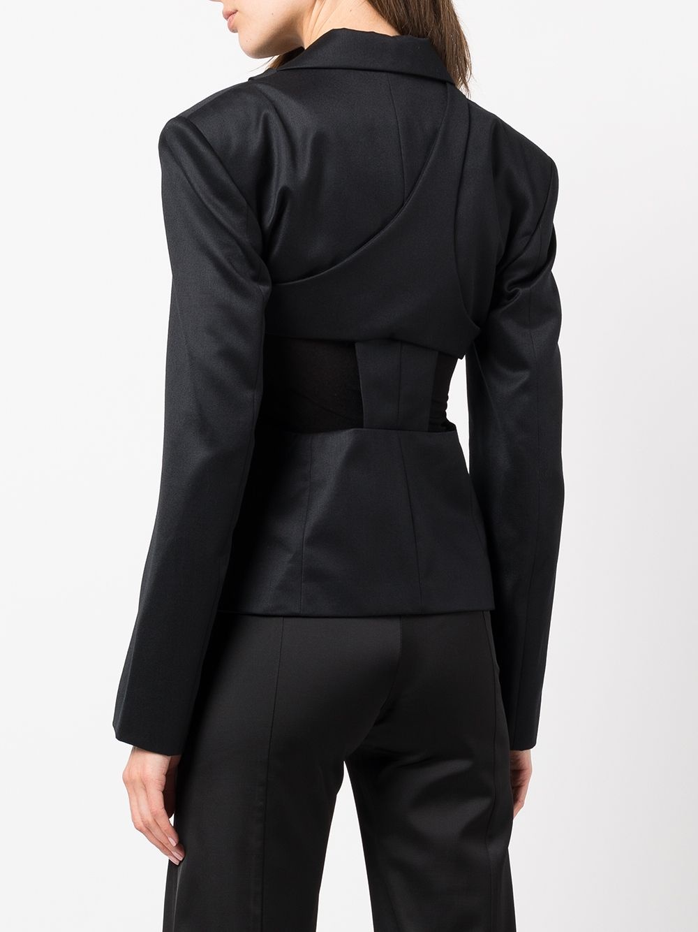 layered panel blazer - 4