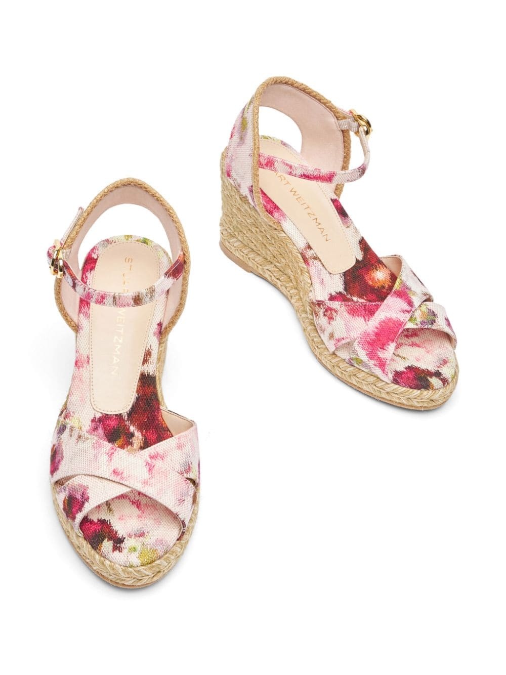 abstract print wedge sandals - 4