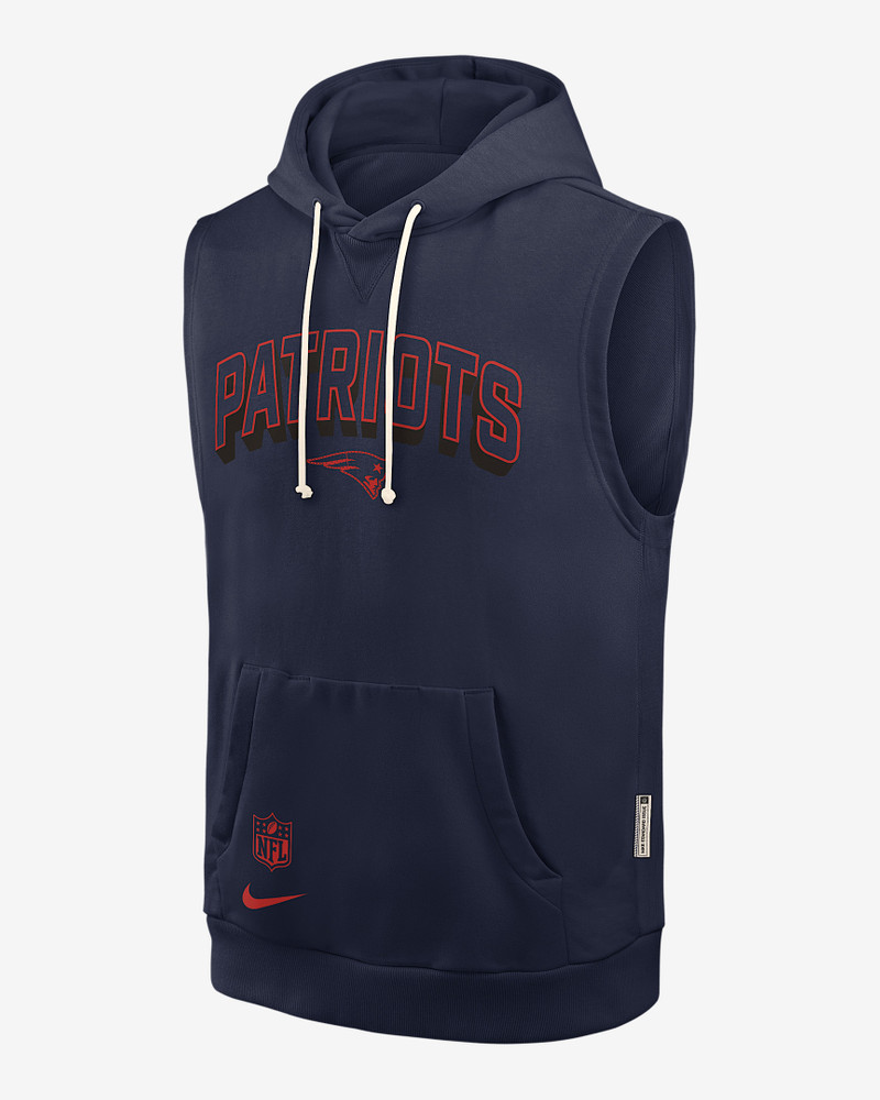 New England Patriots Sideline Men's Nike Dri-FIT NFL Sleeveless Pullover Hoodie 1