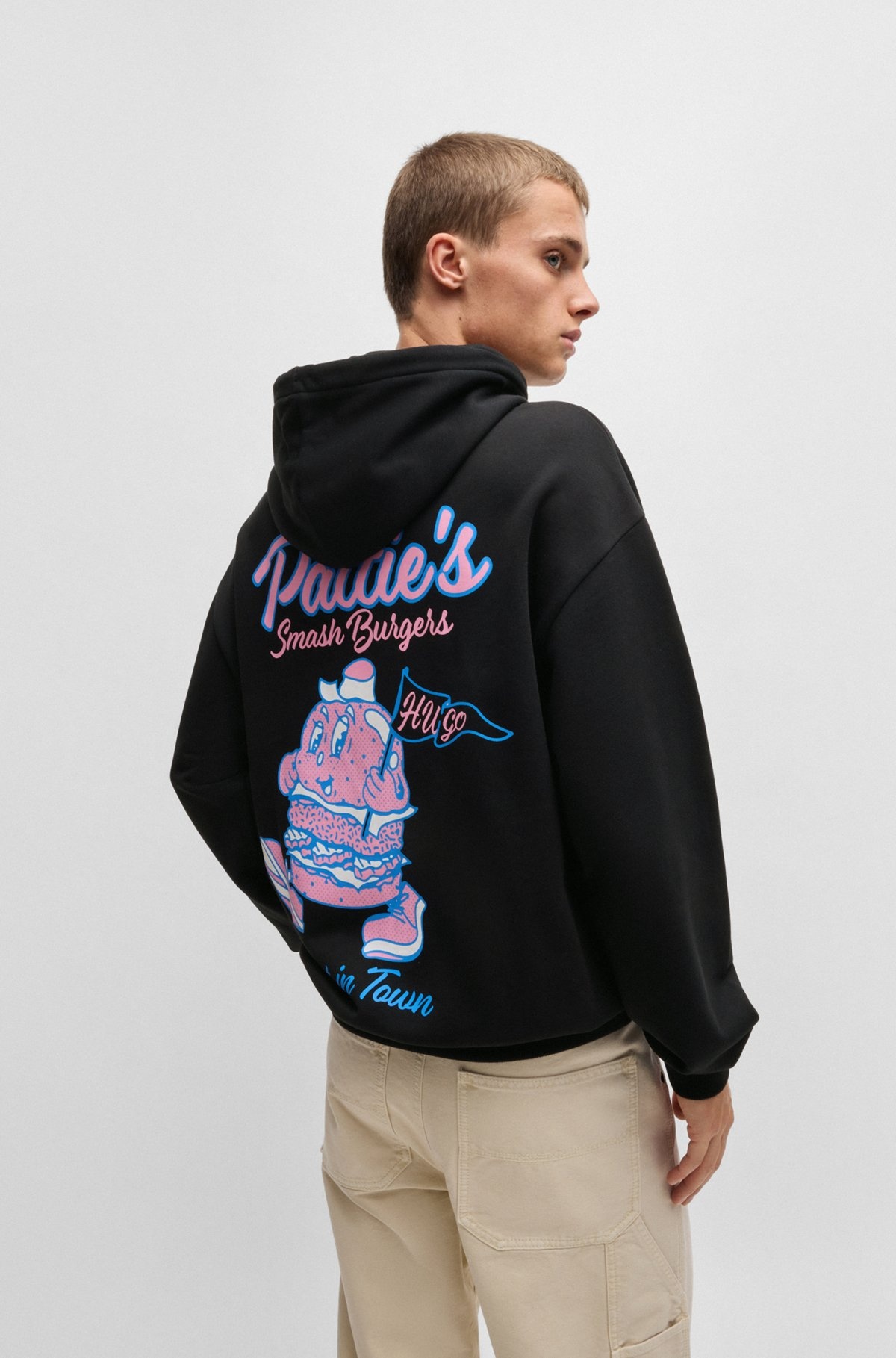 COTTON-TERRY HOODIE WITH STREET-FOOD GRAPHICS - 5